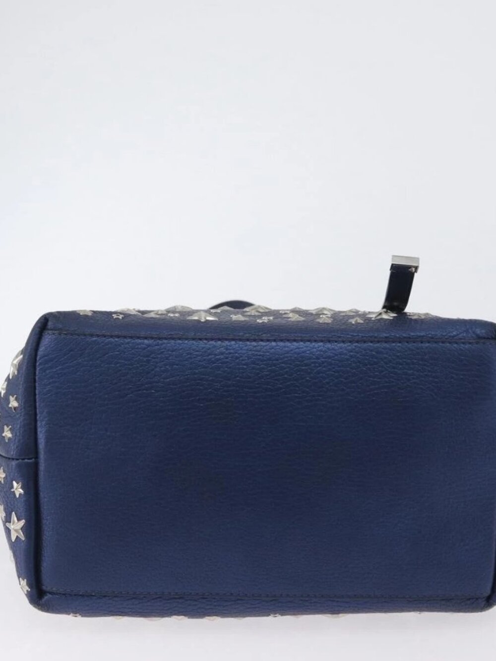 Jimmy Choo Tote Bag Leather Blue Silver Auth BA10728 - Picture 9 of 15